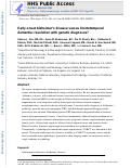 Cover page: Early-onset Alzheimer’s disease versus frontotemporal dementia: resolution with genetic diagnoses?