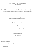 Cover page: Control-Theoretic Methods for the Robustness of Network Systems: Application to Traffic Control and Cyber-Physical Security