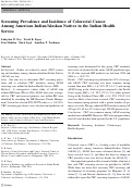 Cover page: Screening Prevalence and Incidence of Colorectal Cancer Among American Indian/Alaskan Natives in the Indian Health Service