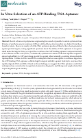 Cover page: In Vitro Selection of an ATP-Binding TNA Aptamer