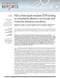 Cover page: HDL surface lipids mediate CETP binding as revealed by electron microscopy and molecular dynamics simulation