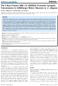 Cover page: The F-Box Protein MEC-15 (FBXW9) Promotes Synaptic Transmission in GABAergic Motor Neurons in C. elegans