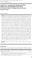 Cover page: Support for a Comprehensive Background Check Requirement and Expanded Denial Criteria for Firearm Transfers: Findings from the Firearms Licensee Survey