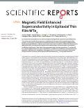 Cover page: Magnetic Field Enhanced Superconductivity in Epitaxial Thin Film WTe2