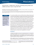 Cover page: Characteristics, complications, and sites of bleeding among infants and toddlers less than 2 years of age with VWD