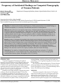 Cover page: Frequency of Incidental Findings on Computed Tomography of Trauma Patients