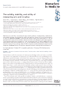 Cover page: The validity, stability, and utility of measuring uric acid in saliva.