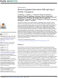 Cover page: Abnormal global alternative RNA splicing in COVID-19 patients