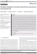 Cover page: Preclinical translation of exosomes derived from mesenchymal stem/stromal cells