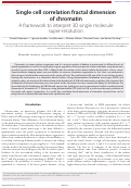 Cover page: Single cell correlation fractal dimension of chromatin