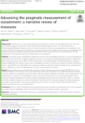 Cover page: Advancing the pragmatic measurement of sustainment: a narrative review of measures.