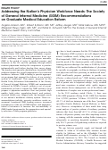 Cover page: Addressing the Nation’s Physician Workforce Needs: The Society of General Internal Medicine (SGIM) Recommendations on Graduate Medical Education Reform