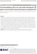 Cover page: Functionalizing silica sol–gel with entrapped plant virus-based immunosorbent nanoparticles