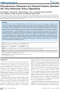 Cover page: Phycodnavirus Potassium Ion Channel Proteins Question the Virus Molecular Piracy Hypothesis