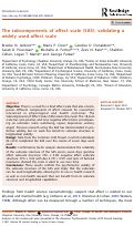 Cover page: The subcomponents of affect scale (SAS): validating a widely used affect scale