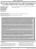 Cover page: Blunt Trauma Abdominal and Pelvic Computed Tomography Has Low Yield for Injuries in More Than One Anatomic Region