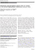 Cover page: Metabolomic and transcriptomic analysis of the rice response to the bacterial blight pathogen Xanthomonas oryzae pv. oryzae