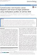 Cover page: CancerLocator: non-invasive cancer diagnosis and tissue-of-origin prediction using methylation profiles of cell-free DNA