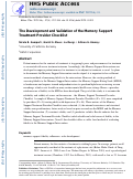 Cover page: The Development and Validation of the Memory Support Treatment Provider Checklist