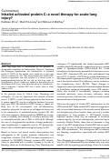 Cover page: Inhaled activated protein C: a novel therapy for acute lung injury?