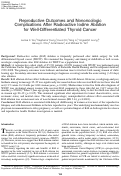 Cover page: Reproductive Outcomes and Nononcologic Complications After Radioactive Iodine Ablation for Well-Differentiated Thyroid Cancer