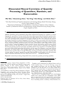 Cover page: Dissociated neural correlates of quantity processing of quantifiers, numbers, and numerosities