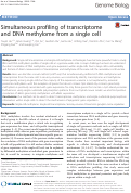 Cover page: Simultaneous profiling of transcriptome and DNA methylome from a single cell