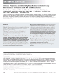 Cover page: Immune Response and Mortality Risk Relate to Distinct Lung Microbiomes in Patients with HIV and Pneumonia