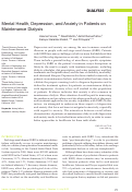 Cover page: Mental health, depression, and anxiety in patients on maintenance dialysis.