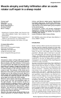 Cover page: Muscle atrophy and fatty infiltration after an acute rotator cuff repair in a sheep model.