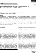 Cover page: Molecular mechanisms of cell death: recommendations of the Nomenclature Committee on Cell Death 2018