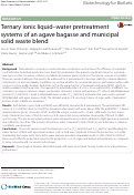 Cover page: Ternary ionic liquid–water pretreatment systems of an agave bagasse and municipal solid waste blend