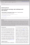 Cover page: Interventional oncology: new techniques and new devices.