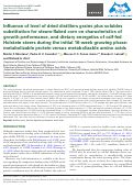 Cover page: Influence of level of dried distillers grains plus solubles substitution for steam-flaked corn on characteristics of growth performance, and dietary energetics of calf-fed Holstein steers during the initial 16-week growing phase: metabolizable protein versus metabolizable amino acids.