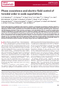 Cover page: Phase coexistence and electric-field control of toroidal order in oxide superlattices