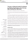 Cover page: Threats to Mental Health Facilitated by Dating Applications Use Among Men Having Sex With Men.