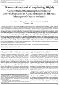 Cover page: Pharmacokinetics of a Long-lasting, Highly Concentrated Buprenorphine Solution after Subcutaneous Administration in Rhesus Macaques (Macaca mulatta).