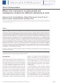 Cover page: Effects of an intervention on infant growth and development: evidence for different mechanisms at work