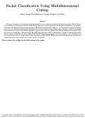 Cover page: Packet Classification Using Multidimensional Cutting