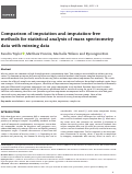 Cover page: Comparison of imputation and imputation-free methods for statistical analysis of mass spectrometry data with missing data