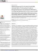 Cover page: Maternal exposure to an environmentally relevant dose of triclocarban results in perinatal exposure and potential alterations in offspring development in the mouse model