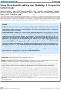 Cover page: Sleep-Disordered Breathing and Mortality: A Prospective Cohort Study