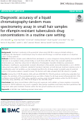 Cover page: Diagnostic accuracy of a liquid chromatography-tandem mass spectrometry assay in small hair samples for rifampin-resistant tuberculosis drug concentrations in a routine care setting