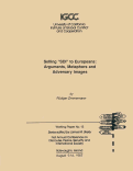 Cover page: Selling "SDI" to Europeans: Arguments, Metaphors, and Adversary Images, Working Paper No. 15, First Annual Conference on Discourse, Peace, Security, and International Society