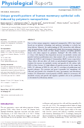 Cover page: Unique growth pattern of human mammary epithelial cells induced by polymeric nanoparticles.