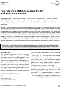Cover page: Fluorescence lifetime: Beating the IRF and&nbsp;interpulse window