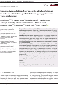 Cover page: Noninvasive predictors of perioperative atrial arrhythmias in patients with tetralogy of Fallot undergoing pulmonary valve replacement.