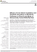 Cover page: Effects of 5-Ion Beam Irradiation and Hindlimb Unloading on Metabolic Pathways in Plasma and Brain of Behaviorally Tested WAG/Rij Rats