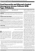 Cover page: Food Insecurity and Glycemic Control Among Low-Income Patients With Type 2 Diabetes