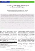 Cover page: Current Biomechanical Concepts for Rotator Cuff Repair